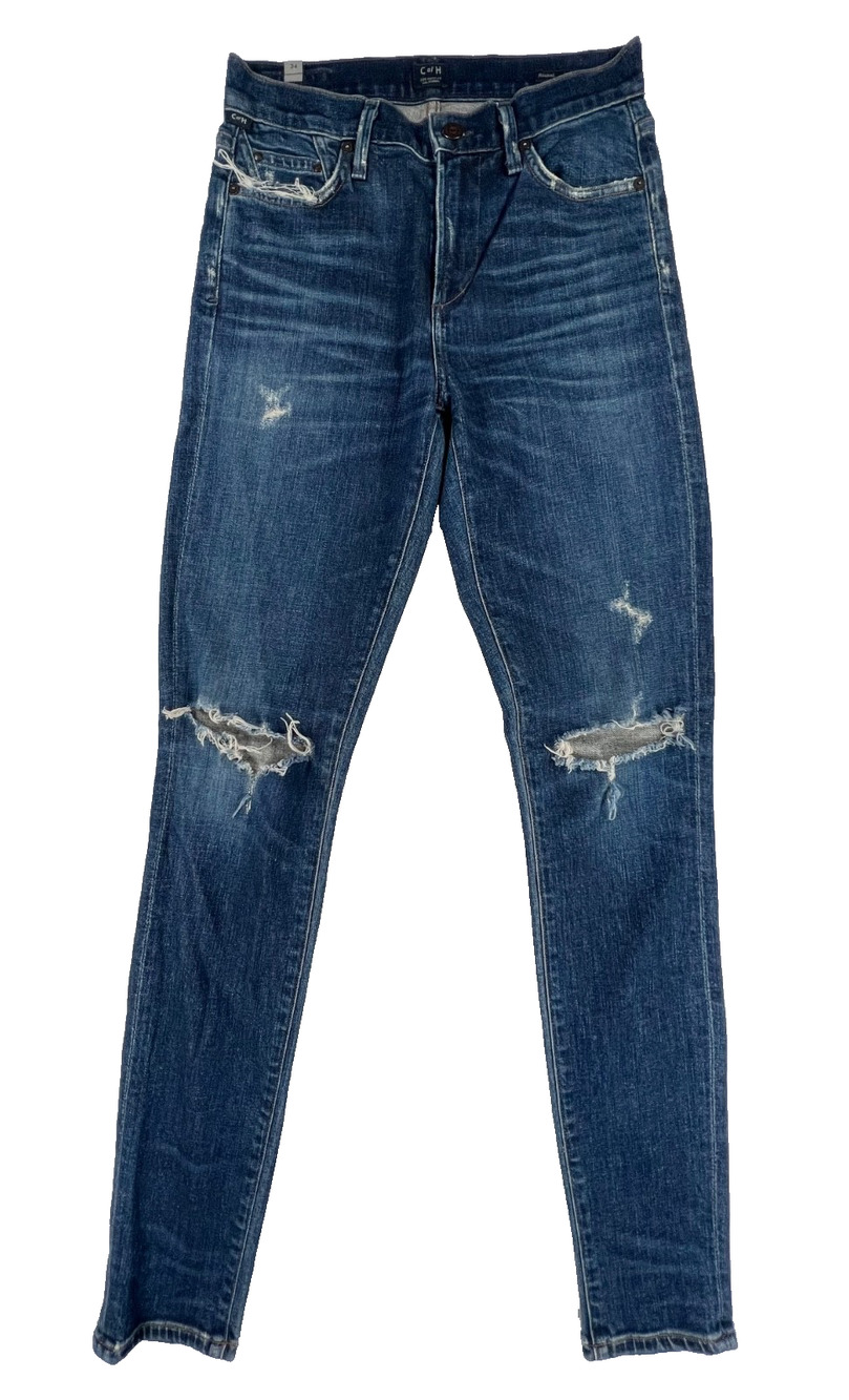Citizens of Humanity Rocket High-Rise Skinny Distressed Jeans (sz 24) MSRP $228